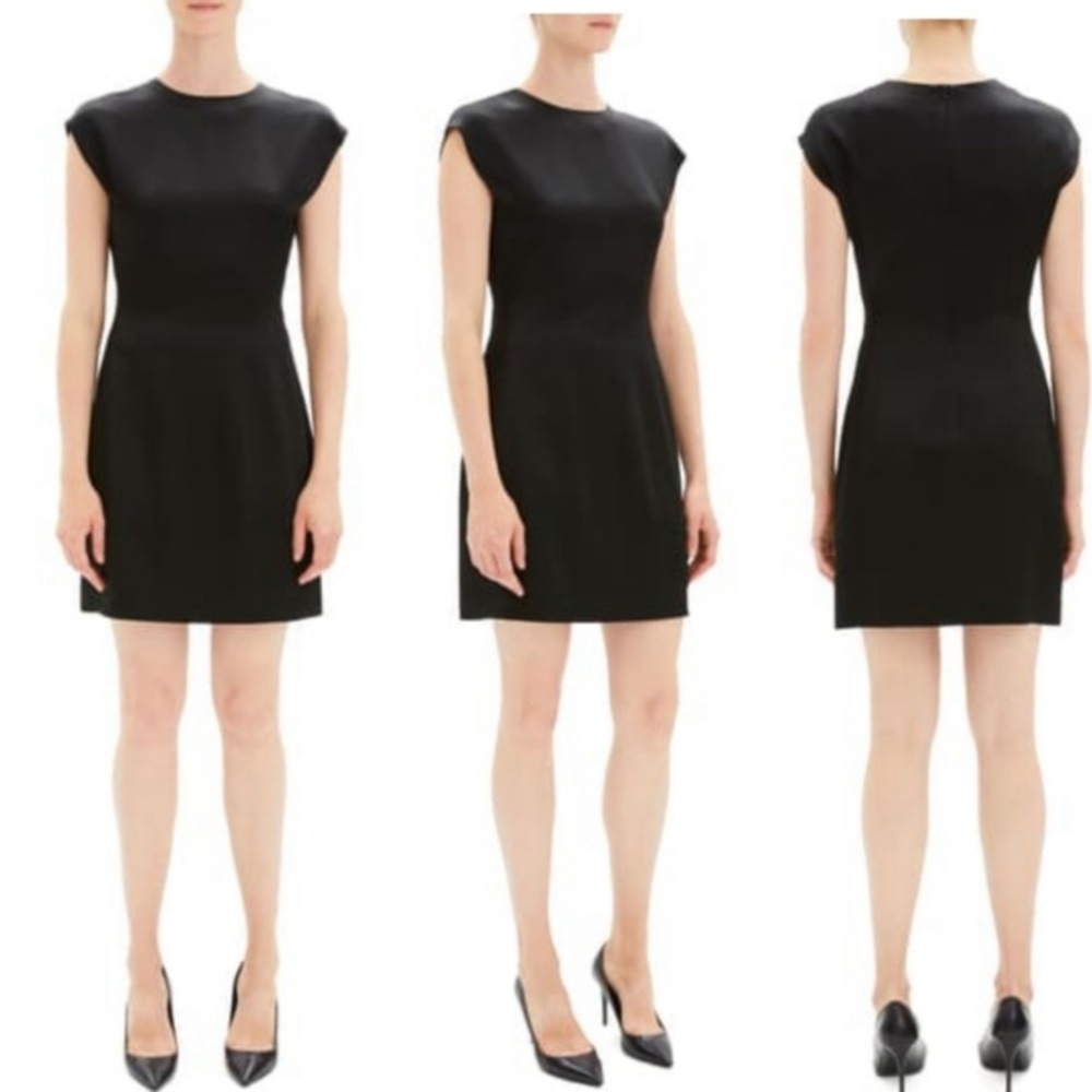 Theory black structured fitted dress size 4
